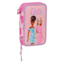 Double Pencil Case Barbie Love Pink 12.5 x 19.5 x 4 cm 28 Pieces