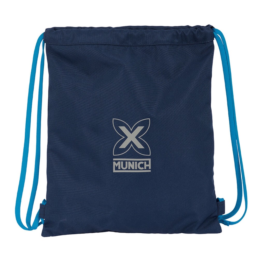 Rucksacktasche mit Bändern Munich Blau 35 x 1 x 40 cm