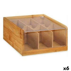 Teebox Braun Bambus 22 x 10 x 20,5 cm Tee (6 Stück)