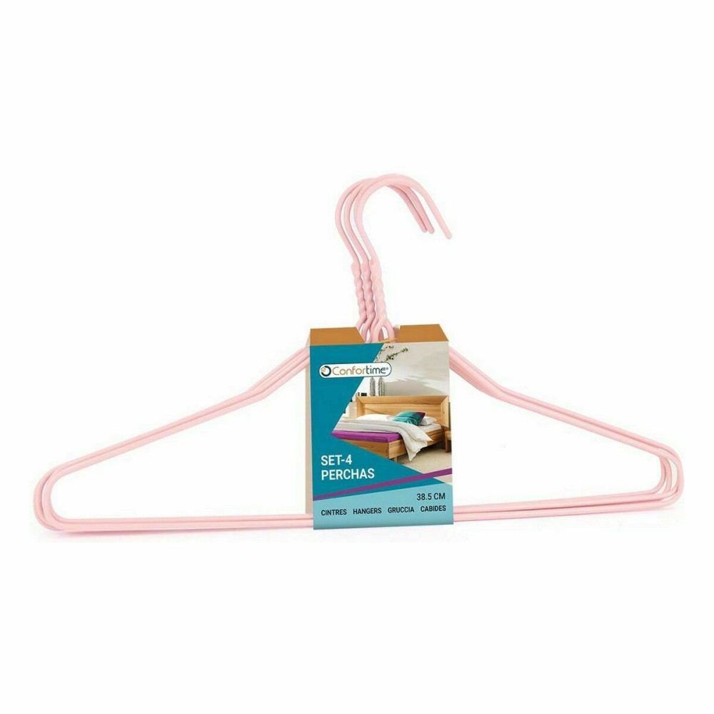 Set of Clothes Hangers Confortime Metal Plastic 4 Pieces (24 Units)