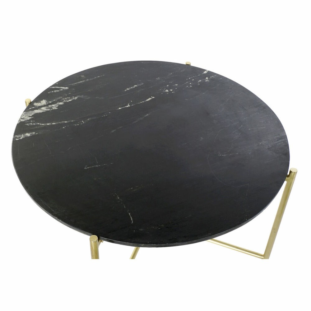 Side table DKD Home Decor Black Golden Marble Iron (81 x 81 x 44 cm)