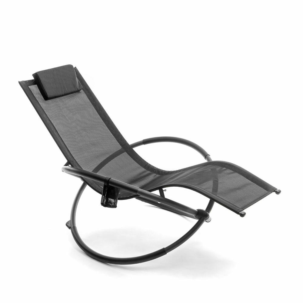 Chaise Longue Pliante à Bascule Orbitale InnovaGoods Rockorb Noir (Reconditionné B)