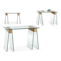 Meuble d'Entrée Marron Transparent verre Bois MDF 40 x 75 x 120 cm