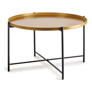 Table d'appoint Noir Doré Métal (76,5 x 46 x 76,5 cm)