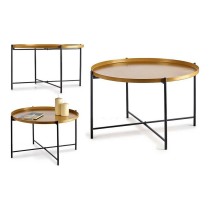 Side table Black Golden Metal (76,5 x 46 x 76,5 cm)