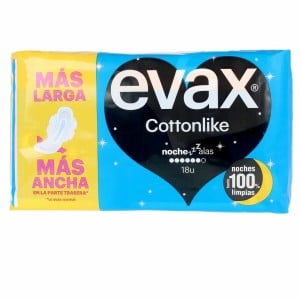 Compresses avec Ailes pour la Nuit Evax Cottonlike (18 uds)