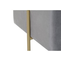 Footrest DKD Home Decor Scandi Grey Golden Metal Velvet 42 x 42 x 45 cm