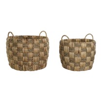 Set de basket Home ESPRIT Naturel Herbier marin Fibre naturelle Boho 43 x 43 x 39 cm (2 Pièces)