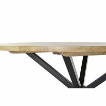 Dining Table DKD Home Decor 127 x 127 x 75 cm Natural Black Metal Aluminium Mango wood