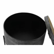 Console DKD Home Decor Black Silver Metal MDF Wood 45 x 45 x 39 cm