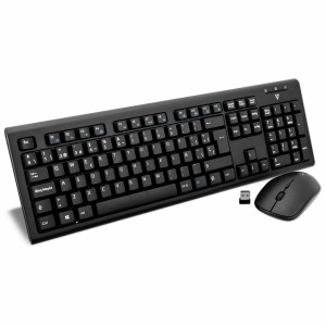 clavier et souris V7 CKW200ES Espagnol QWERTY