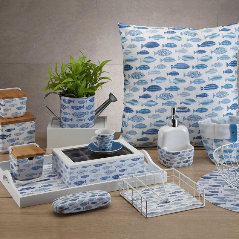 Set de basket Versa Aqua Textile 14 x 14 x 14 cm