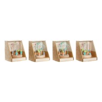 Jeu en bois DKD Home Decor Bois Multicouleur 4 Pièces 9 x 9 x 12 cm