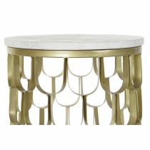 Table d'appoint DKD Home Decor 30,5 x 30,5 x 50 cm Doré Blanc Plastique Marbre Fer