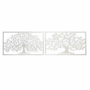 Wall Decoration DKD Home Decor 84,5 x 1 x 49 cm Tree White Cottage (2 Units)