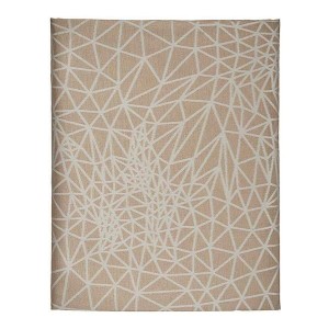 Tischdecke abstrakt Beige Jacquard Weiß (140 x 180 cm)