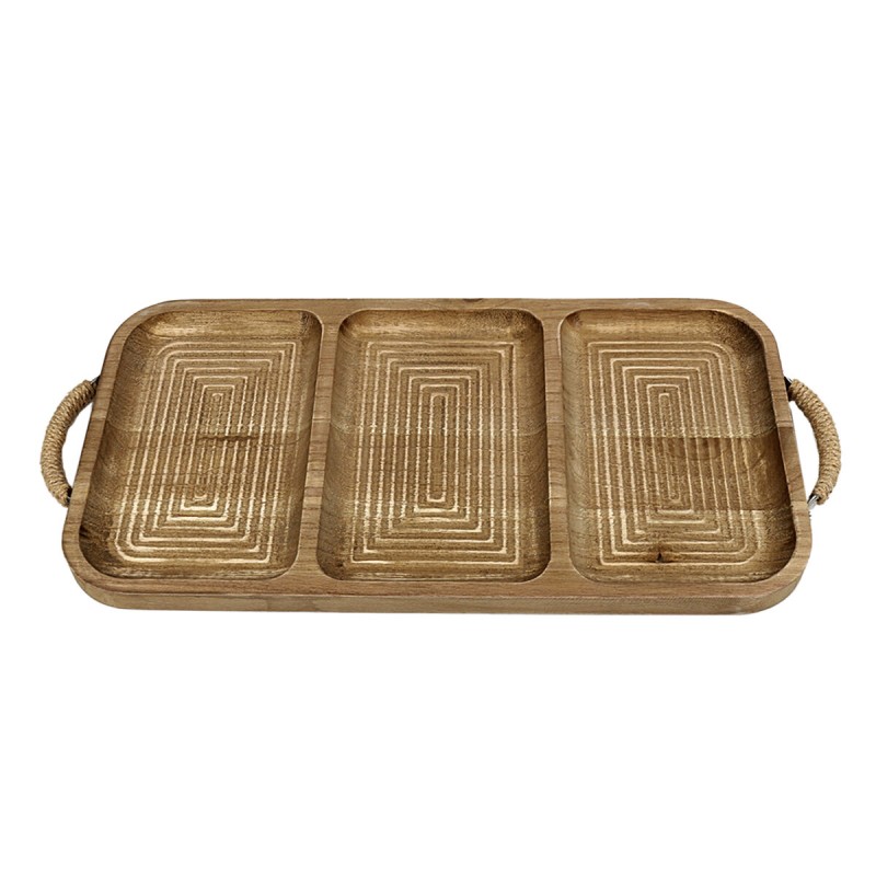 Tray Romimex Natural Wood 48 x 2 x 22 cm