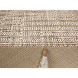 Set de boîtes décoratives Romimex Noir Beige Fibre naturelle (3 Pièces)