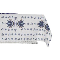 Nappe et serviettes de table DKD Home Decor 150 x 250 x 0,5 cm Bleu Blanc (2 Unités)