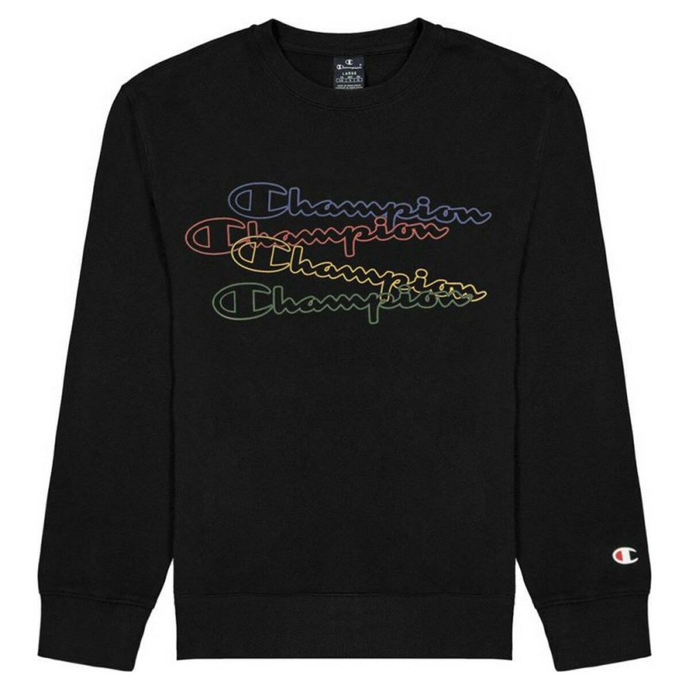 Kinder-Sweatshirt Champion Crewneck Script Logo Boy Schwarz