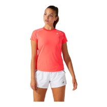 T-shirt à manches courtes femme Asics Court Piping Orange Corail