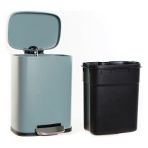 Rubbish bin DKD Home Decor Metal Light grey 5 L polypropylene Basic