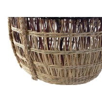 Basket set DKD Home Decor Natural Lilac Seagrass Tropical 39 x 39 x 41 cm 3 Pieces