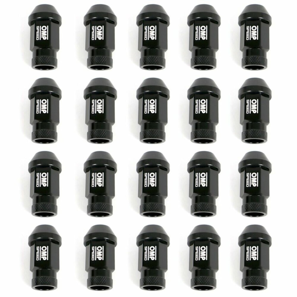 Set Nuts OMP 7075 Black 20 uds M14 x 1,25