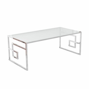 Table d'appoint DKD Home Decor Verre Métal Argent (120 x 60 x 45 cm)