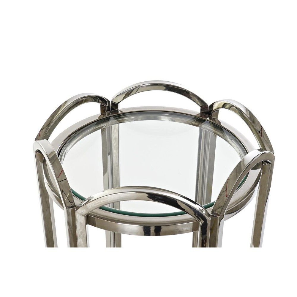 Table d'appoint DKD Home Decor Verre Argenté Métal 40 x 40 x 110 cm