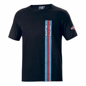 Herren Kurzarm-T-Shirt Sparco Martini Racing Schwarz (Größe M)