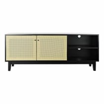 TV-Möbel DKD Home Decor Schwarz Tanne Rattan (160 x 65 x 38 cm)