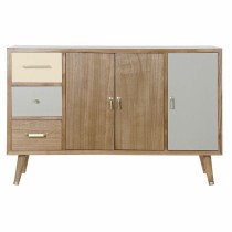 Sideboard DKD Home Decor   White Cream Natural Metal Paolownia wood 120 x 40 x 78,5 cm