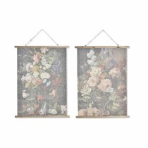 Cadre DKD Home Decor Fleurs Moderne 75 x 2 x 100 cm (2 Unités)