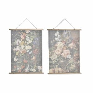 Painting DKD Home Decor Flowers Modern 75 x 2 x 100 cm (2 Units)