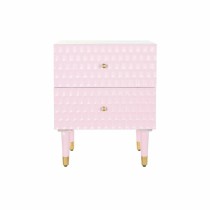 Nightstand DKD Home Decor 52 x 42 x 65 cm Metal Light Pink Mango wood