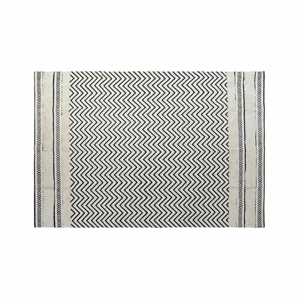 Carpet DKD Home Decor Black Zigzag White (120 x 180 x 0,7 cm)