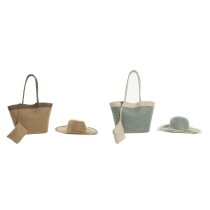 Sac de plage DKD Home Decor Marron Vert Beige Menthe Fibre 43 x 10 x 28 cm (2 Unités)