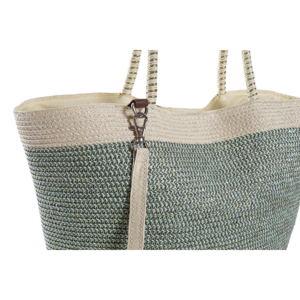 Sac de plage DKD Home Decor Marron Vert Beige Menthe Fibre 43 x 10 x 28 cm (2 Unités)