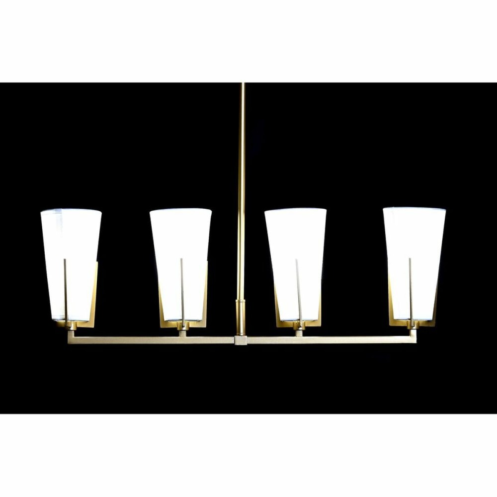 Deckenlampe DKD Home Decor Kristall Gold Metall Weiß (67 x 14 x 22 cm)