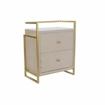 Table d'appoint DKD Home Decor Beige Doré Métal Verre 60 x 35 x 75 cm