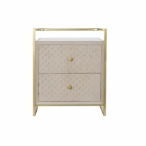 Table d'appoint DKD Home Decor Beige Doré Métal Verre 60 x 35 x 75 cm