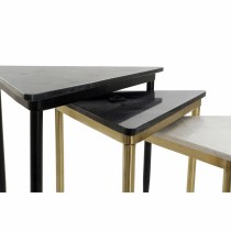 Set de 3 Tables Gigognes DKD Home Decor Blanc Noir Vert Doré 68 x 46,5 x 53 cm