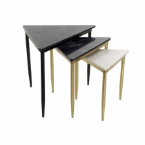 Set of 3 small tables DKD Home Decor White Black Green Golden 68 x 46,5 x 53 cm