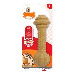 Dog chewing toy Nylabone Extreme Chew Barbell Nylon Peanut butter