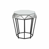 Side table DKD Home Decor Black Metal Mirror 50 x 50 x 55 cm