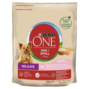 Fodder Purina One Mini/Small Sensitive Adult Salmon Fish 800 g