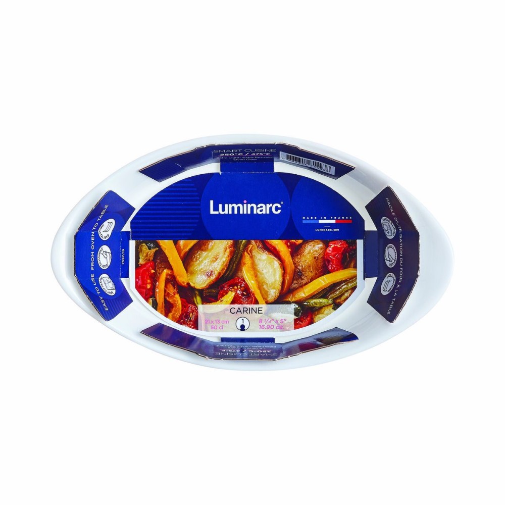 Kochschüssel Luminarc Smart Cuisine Oval Weiß Glas 21 x 13 cm (6 Stück)