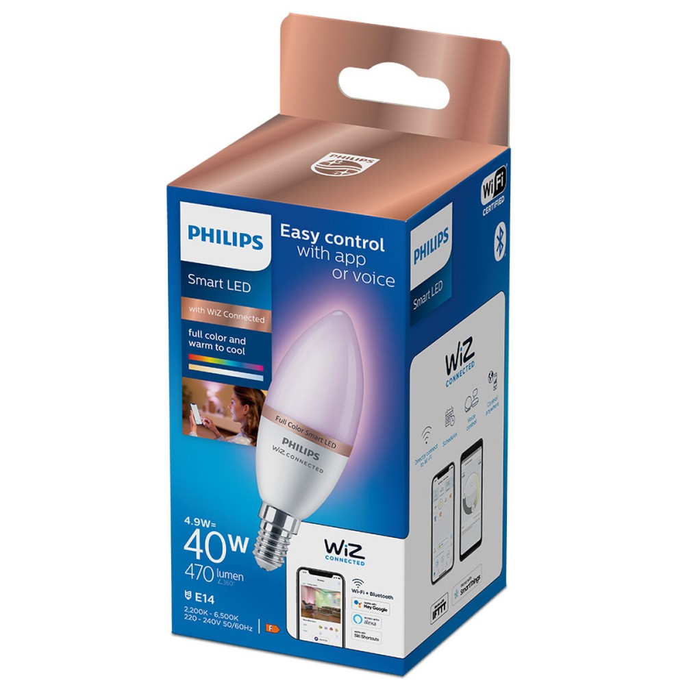 Lampe LED Philips Wiz Full Colors F 40 W 4,9 W E14 470 lm (2200-6500 K)