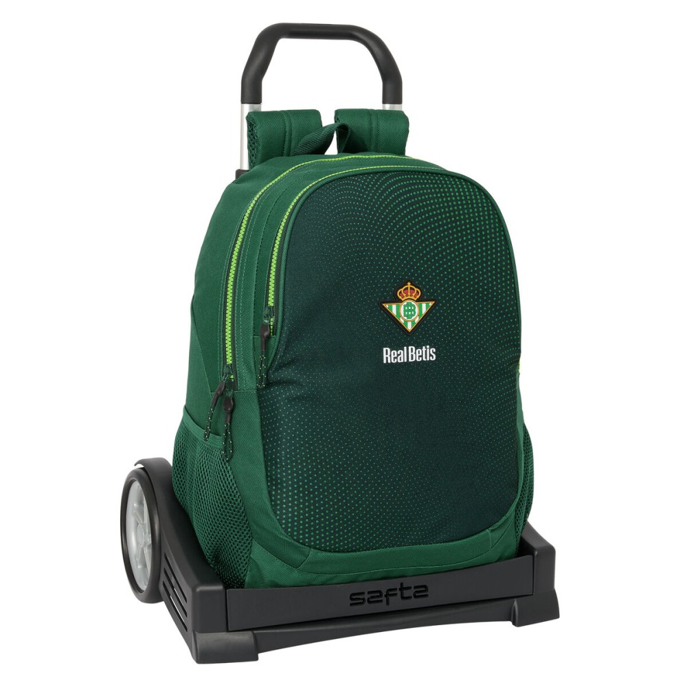 School Rucksack with Wheels Real Betis Balompié Green 32 x 43 x 14 cm